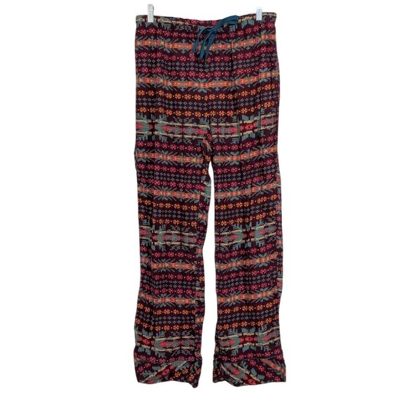 Woolrich Southwestern Flannel Pajama Pants Womens Size Medium Red Geometric - Picture 1 of 12